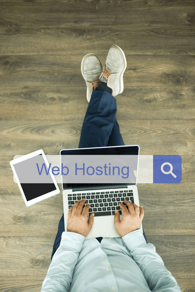 A man checking the 5Tales web hosting services